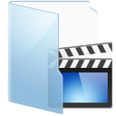 Blue Folder Video Icon 128x128 png